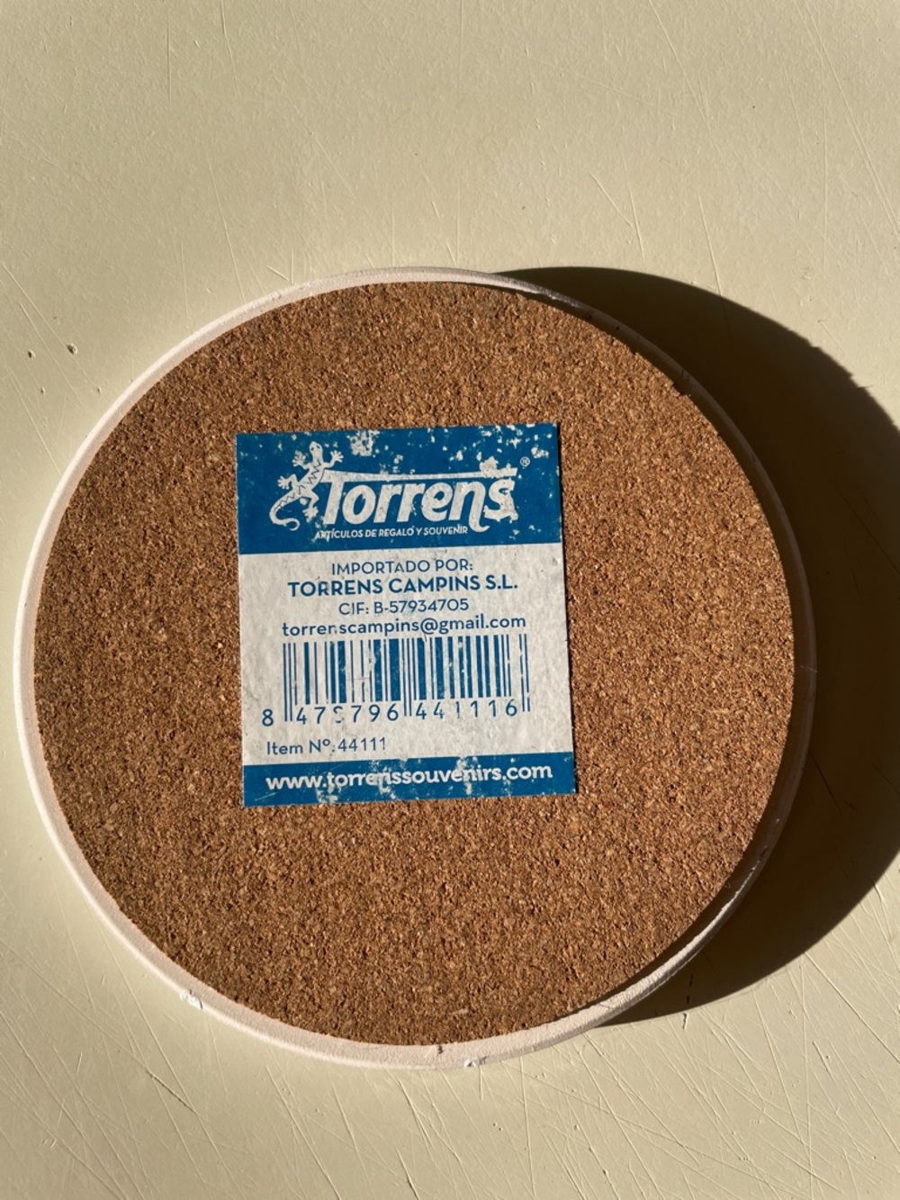 Blue Mediterranean Tile beverage coaster - Picture 2 of 2